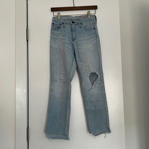 Distressed, light wash AG Jeans 24R